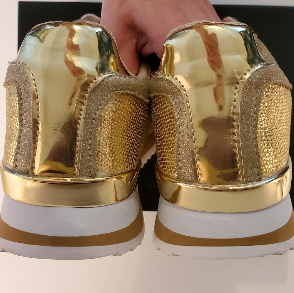 Bebe gold sneakers